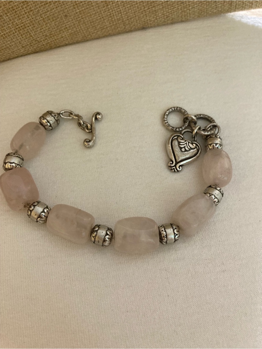 Brighton Rose Quartz Bracelet with Heart Charm - Picture 2 of 9
